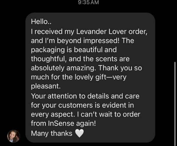 Customer message screenshot