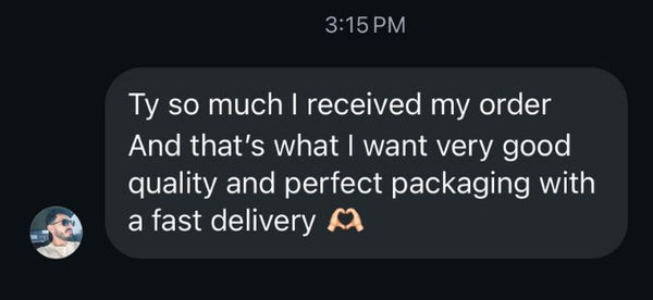 Customer message screenshot