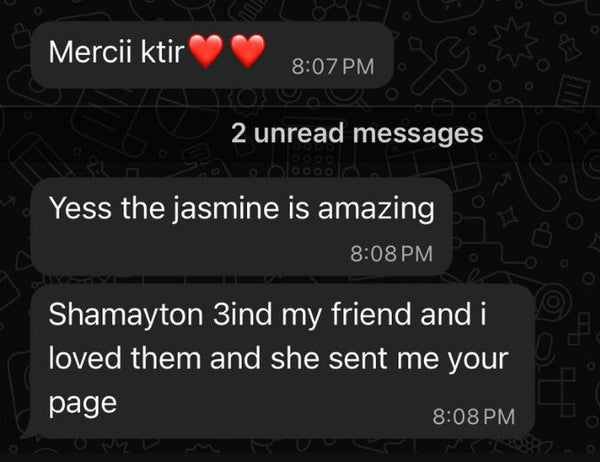 Customer message screenshot
