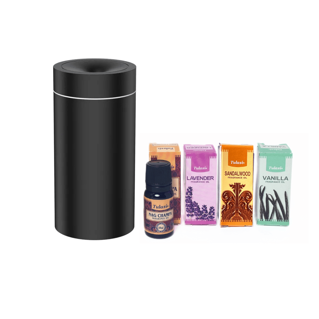 Black Portable Diffuser + 4 Oils