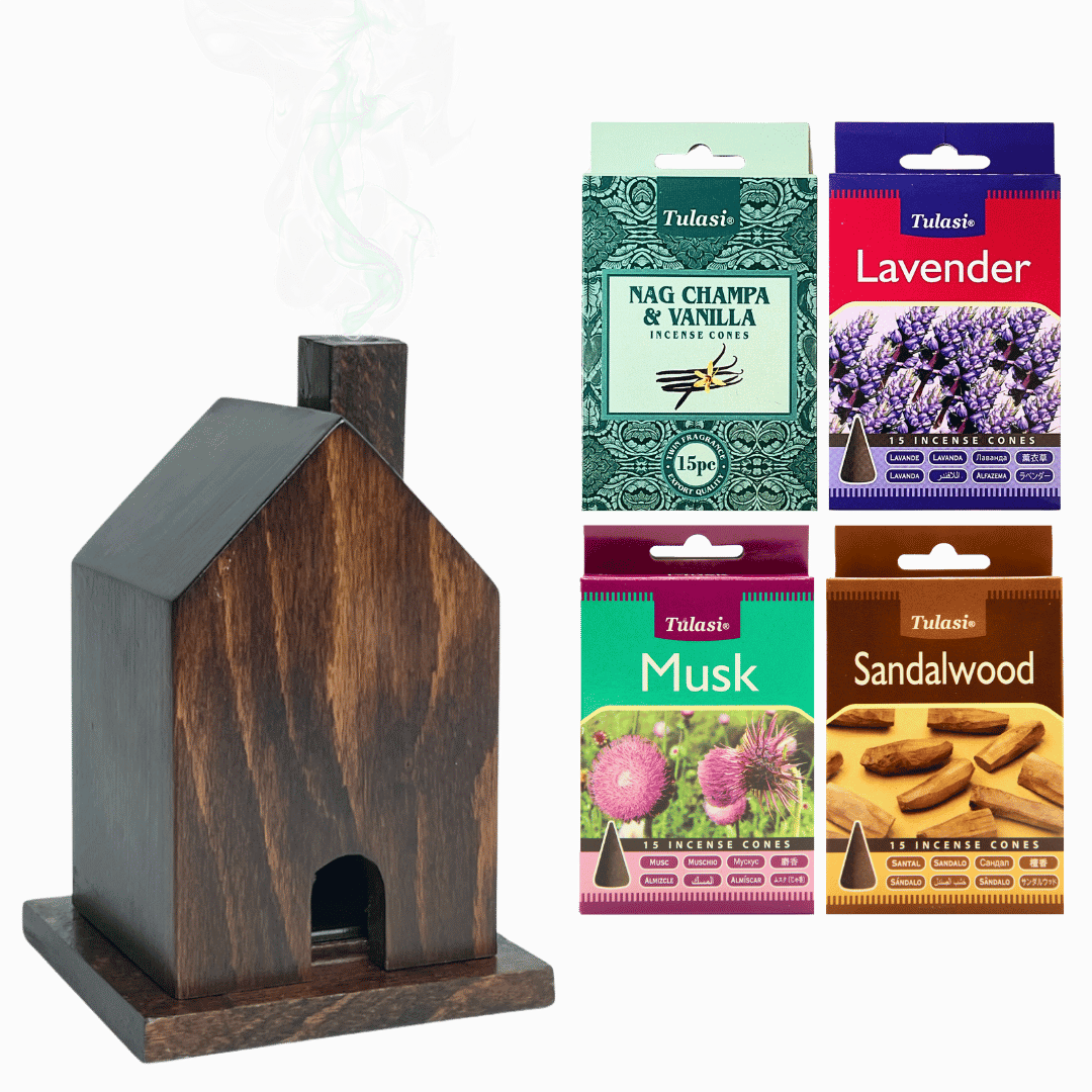 Wood House + 4 bestseller cones