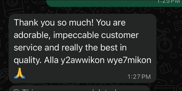 Customer message screenshot