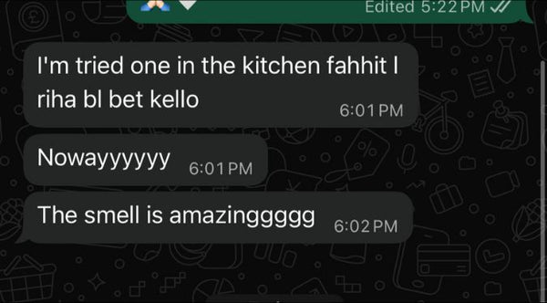 Customer message screenshot
