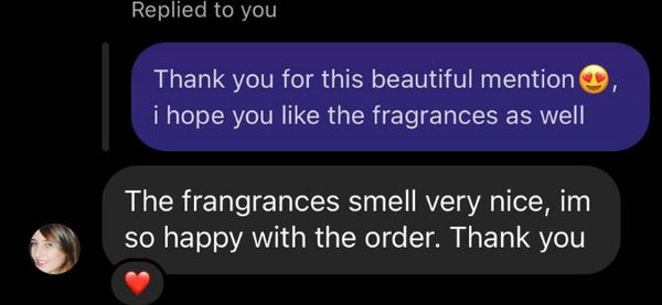 Customer message screenshot
