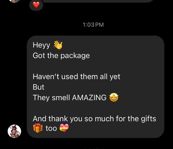 Customer message screenshot